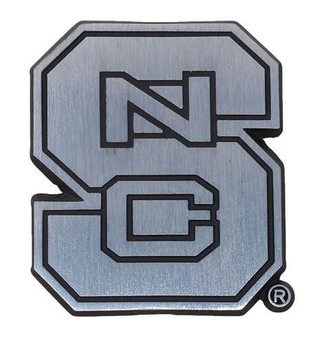 North Carolina State Brushed Metal Auto Emblem Amg Emblems