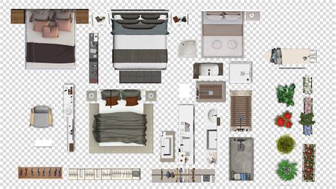 Floor Plan 2d Furniture Top View Psd Realistic Vol 2 3d Model Cgtrader