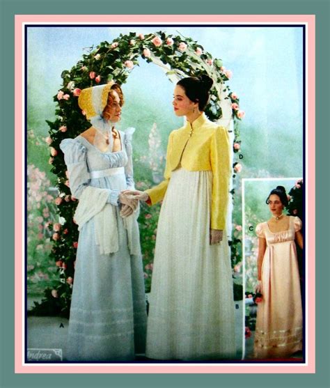 Regency Era Empire Waist Gowns Three Styles Designer Sewing Etsy