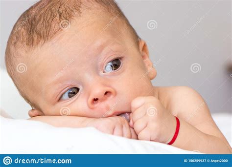 Portrait Of A Beautiful Baby On White Stock Image Image Of Beauty