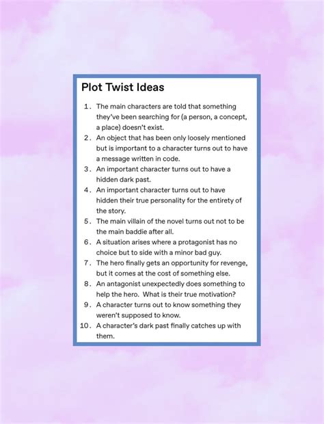 Plot Twist Ideas Uploaded By Kristine On We Heart It Writer Prompts