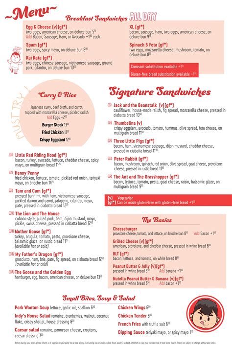 Menu — Indy's Sandwich