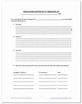 Llc Resolution Form Template Images