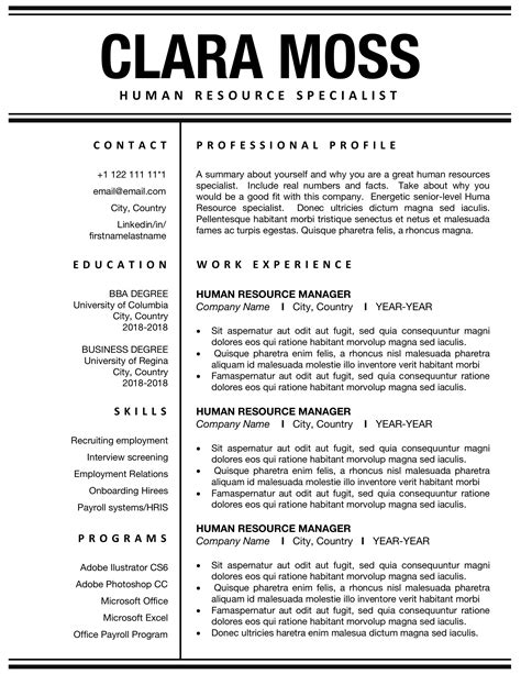 best resume format for human resources resumegk