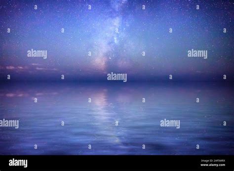 Milky Way Reflected In The Mediterranean Sea Stock Photo Alamy