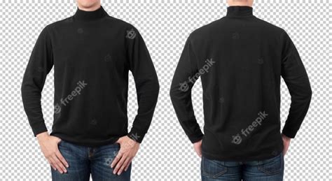 Premium Psd Plain Black Long Sleeve T Shirt Mockup Template For Your