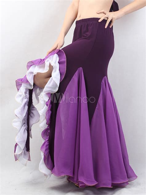Purple Chiffon Belly Dance Costume For Halloween