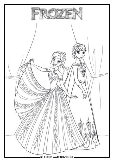 1166 x 1600 jpg pixel. Anna en Elsa Kleurplaat in 2020 | Prinses kleurplaatjes ...