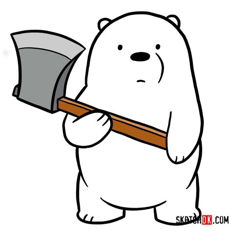These are much easier to draw than the normal we bare bears.and the easy instructions for drawing these three bears. How to draw Ice Bear with an axe | We Bare Bears ...