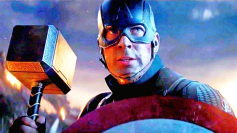 Captain America Vs Thanos Fight Scene Captain America Lifts Mjolnir