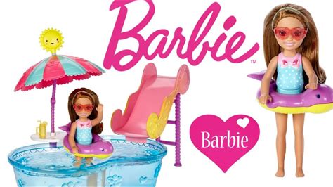 Barbie Club Chelsea Pool And Water Slide Toy Review Pretend Play Youtube