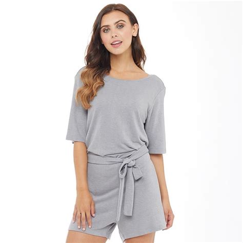 Jacqueline De Yong Womens Cirkeline Sweat Playsuit Light Grey Melange Clothes Clothing Brand
