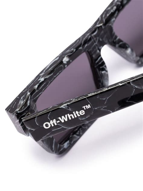 Off White Nassau Marble Print Square Frame Sunglasses Farfetch
