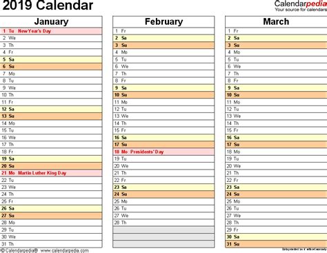 This room booking calendar is an excel spreadsheet that should help you managing your room reservation for one year period in calendar visualization. 2019 Calendar - Free Printable Excel Templates - Calendarpedia