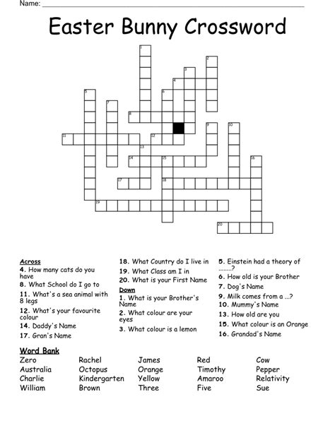 Easter Bunny Crossword Wordmint