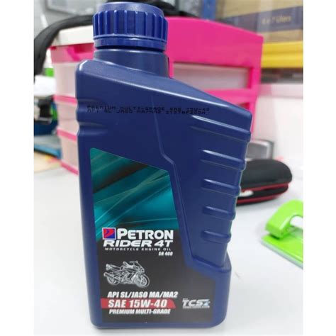 PETRON RIDER 4T PREMIUM MULTI GRADE SAE 15W 40 1 LITER API SL JASO MA