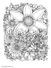 flower coloring pages  adults
