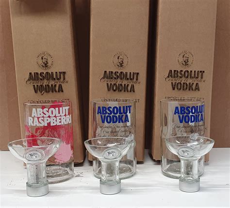 Absolut Vodka Glasses All Flavours Bottle T Box Set Etsy