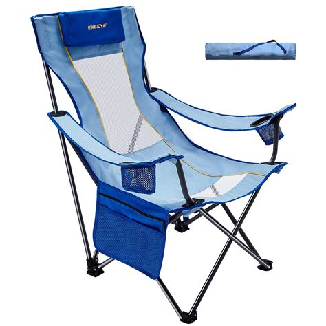 With a seat height of 7.9″, this is chair is suitable for use by those looking for low beach chairs. *WEJOY Comfortable 16.9' High Seat/Back Folding Camping ...