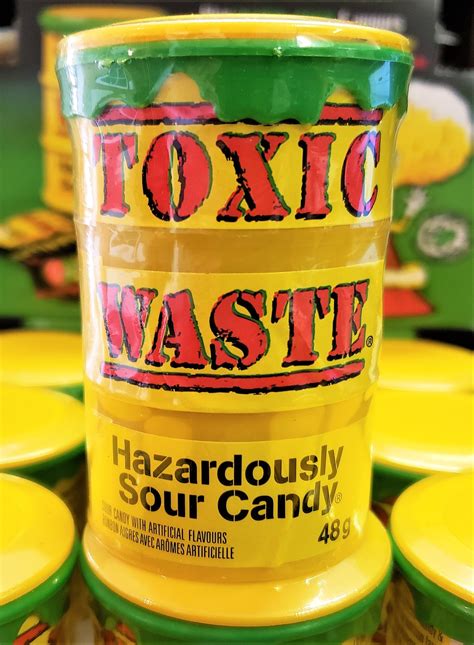 Toxic Waste Sour Candy Drums Yellow Crowsnest Candy Company