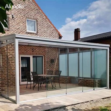 Aluminum Terrace Canopy Free Standing Awnings Louvered Roof Retractable