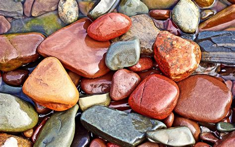 Colored Wet Stones Wallpaper Nature And Landscape Wallpaper Better