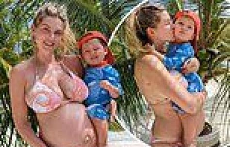 Pregnant Ashley James Shows Off Her Blossoming Bump In A Busty Bikini As She Trends Now