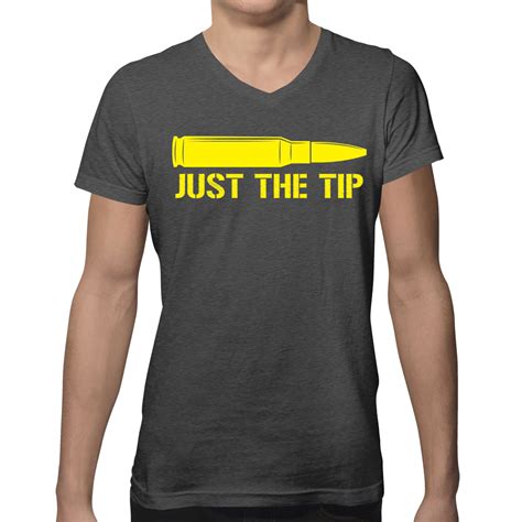 Just The Tip Bullet Funny Quotes Sayings Sexual Innuendo Mens V Neck T Shirt Ebay