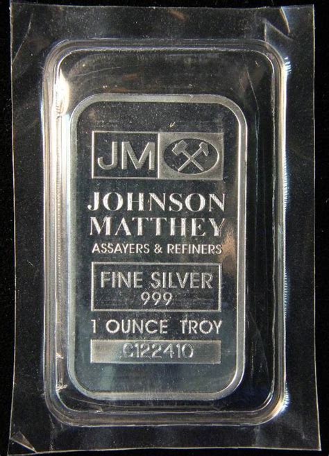 1 Troy Oz 999 Fine Silver Jm Johnson Matthey Bar December 9th Rare