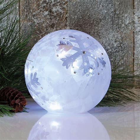 Led Snowflake Globe Christmas Globes Led Glow Lights Glass Globe