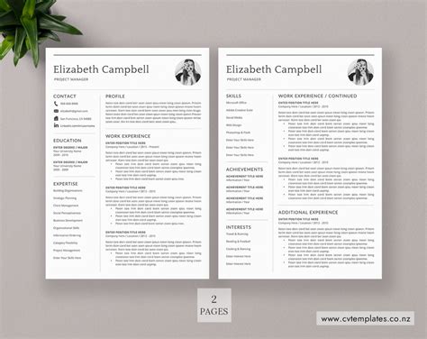 Cv Template For Ms Word Professional Curriculum Vitae Cv Template