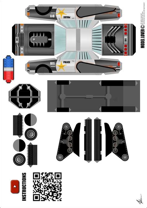 Attention To Download A Paper Model Template Of A Police Super Car