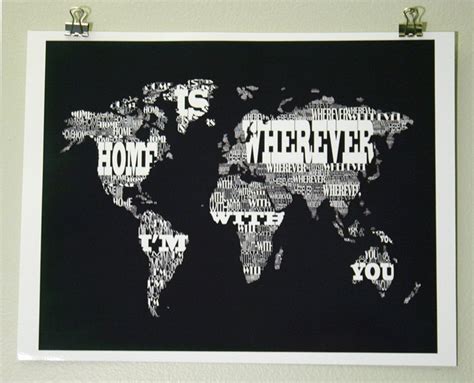 Typographic World Map Etsy Fun Projects Computer Wallpaper