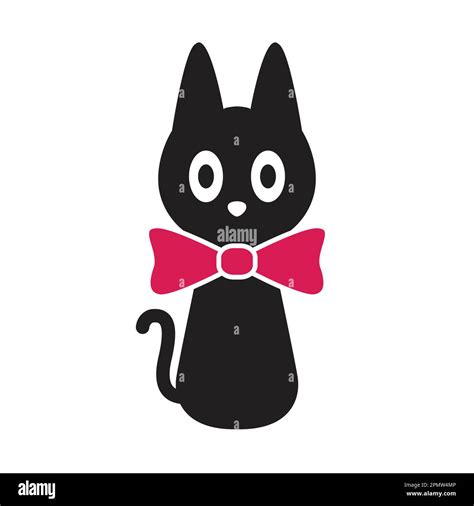 Cat Vector Icon Cartoon Character Calico Kitten Logo Bow Tie