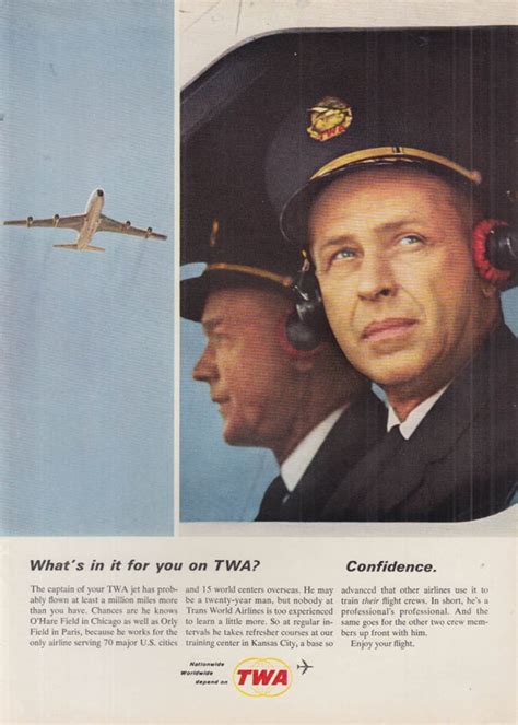 Whats In It For You On Twa Confidence Pilot And Co Pilot Ad 1964 Ny
