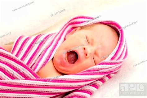 Crying Newborn Baby In The Hospital Stock Photo Picture And Low