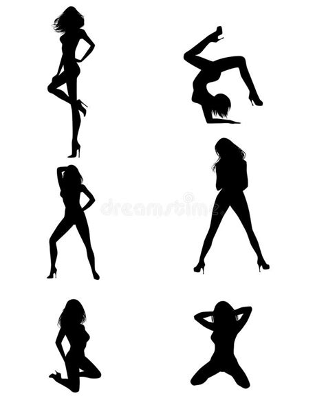 Silhouettes De Fille De Strip Tease Illustration De Vecteur Illustration Du Mode Encre 33467017