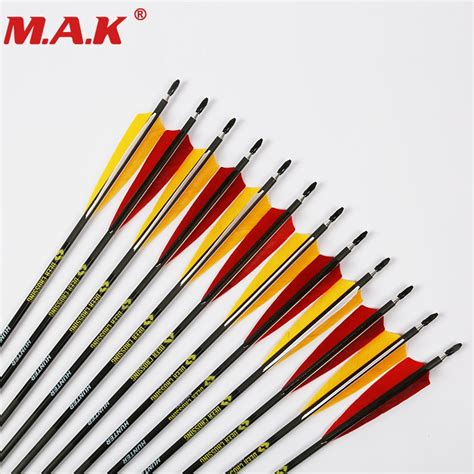 6 Pcs Pure Carbon Arrow Shaft 31 Inches Spine 560 2red 1 Yellow Diy