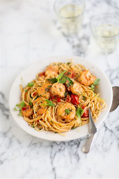 Prawn Pasta With Tomatoes Garlic And Cream Recipe Drizzle And Dip