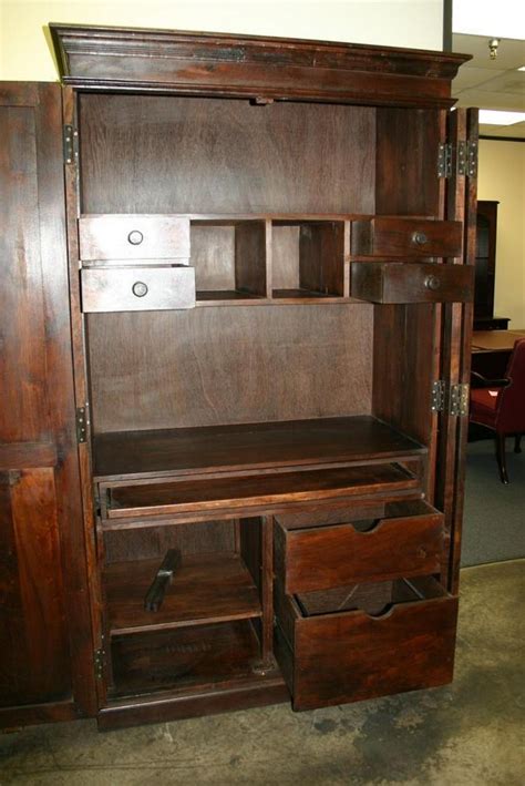 Computer cabinet armoire desk workstation. Hidden armoire chest computer desk drawer cabinet | eBay