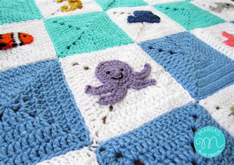 Crochet Ocean Blanket Pattern Crochet Sea Creature Blanket Etsy Uk