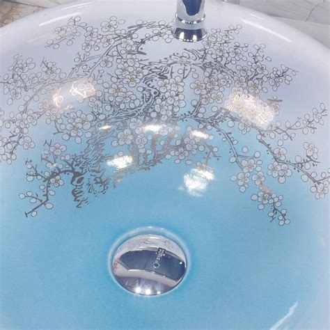 Luxury Round Bathroom Ceramic Sink Wash Basin Counter Top Wash Basin