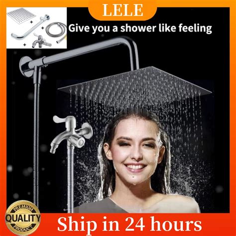 Shower Set Stainless High Quality Square Shape With Two Way Faucet Full Set Bathroom Shower Set