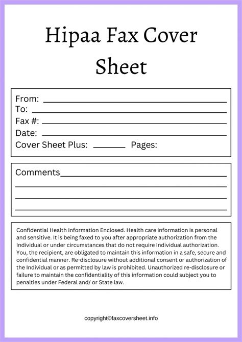 Hipaa Fax Cover Sheet Templates Printable In Pdf And Word
