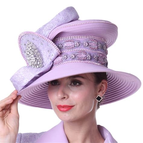 Kueeni Women Hats Ladies Outfits Wedding Big Hat Romantic Purple Color