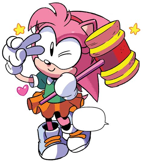 Classic Amy Rose Holding Her Piko Piko Hammer From A Comic Amy Rose