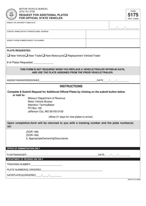 Top 7 Missouri Dmv Forms And Templates Free To Download In Pdf Format