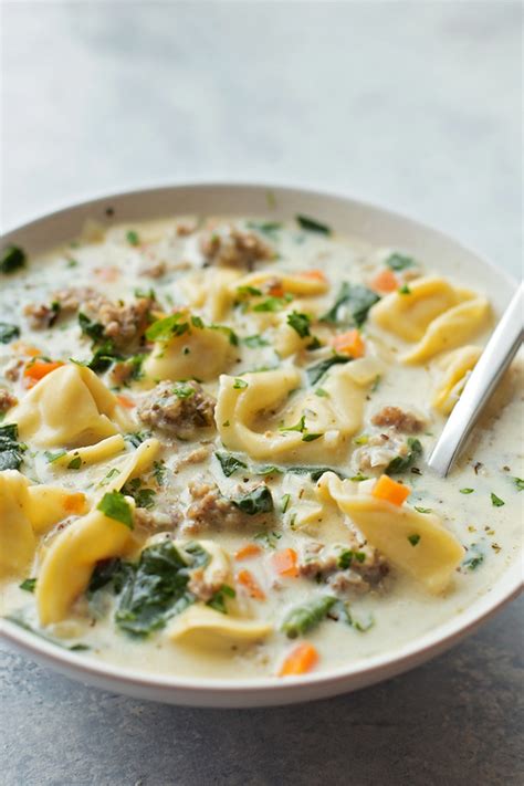 Creamy Sausage And Tortellini Soup Life Made Simple