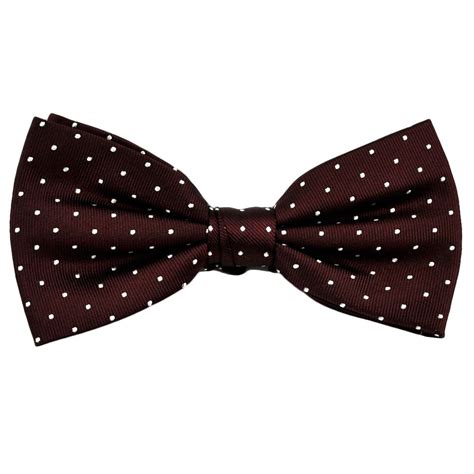 Burgundy And White Polka Dot Silk Bow Tie From Ties Planet Uk