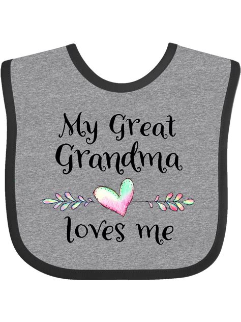 My Great Grandma Loves Me Heart Great Grandchild Baby Bib